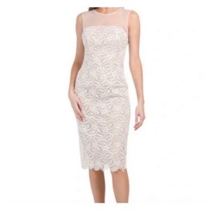 Dress the Population Dress Tegan White Lace Cocktail Dress Size Small